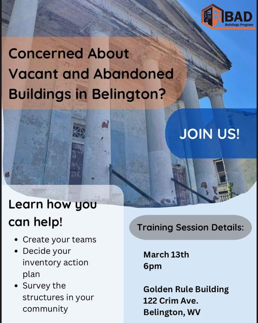 Making a move on abandoned buildings in Belington. BELINGTON BRC